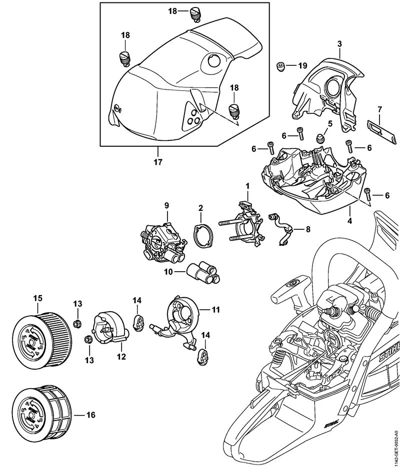 Vzduchový filtr PA silon pro pilu STIHL MS 462 (11421404401)