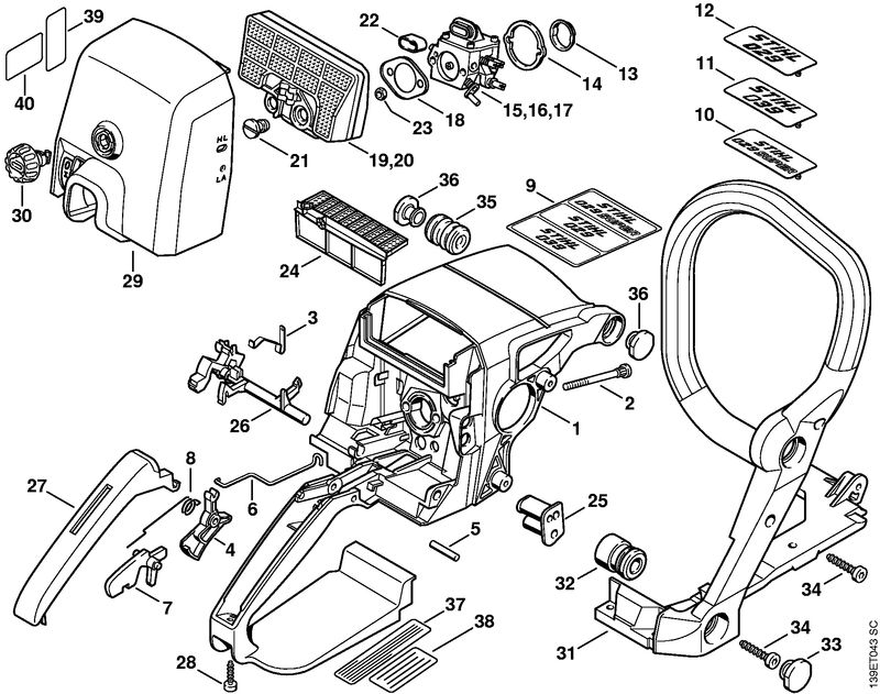 Vzduchový filtr semiš pro pilu STIHL 029, 039 (11271201621)