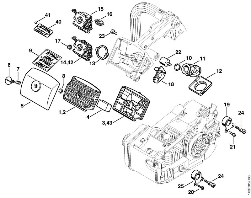 Vzduchový filtr pro pilu STIHL 020 T (11291201607)