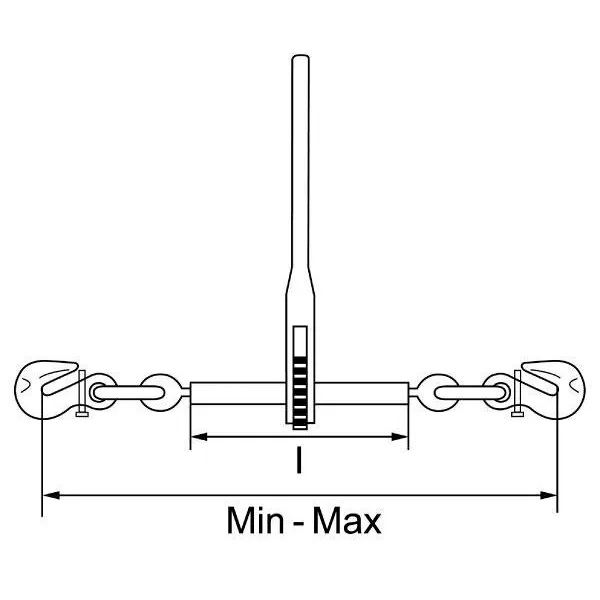 Řehtačkový zátěžový napínák s 2 háky 10mm tř. 8 (KP-RSVKH10)