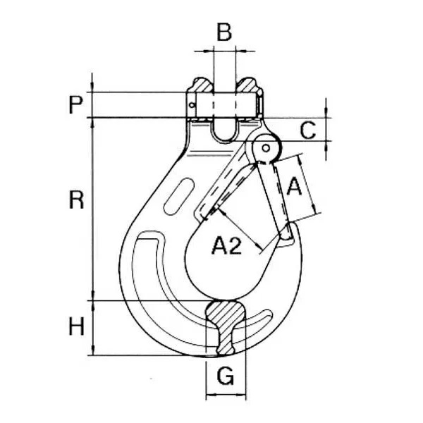 Závěsný hák s bezpečnostní pojistkou 2000kg Cartec (KP-WA80SN)