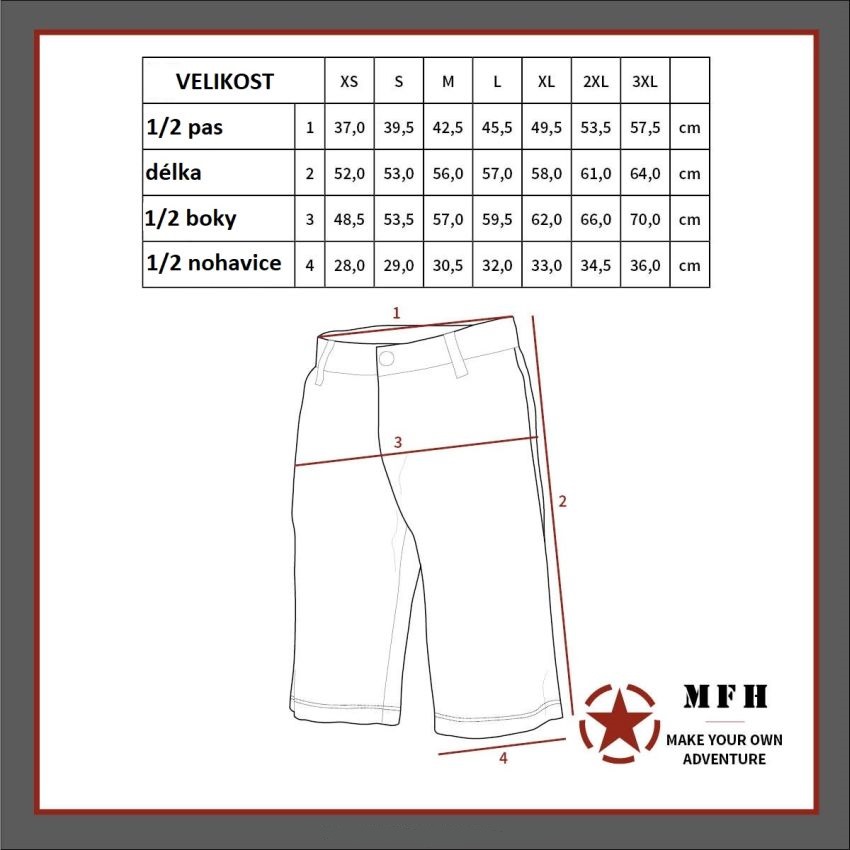 Bermudy styl JEEP Flecktarn XXL