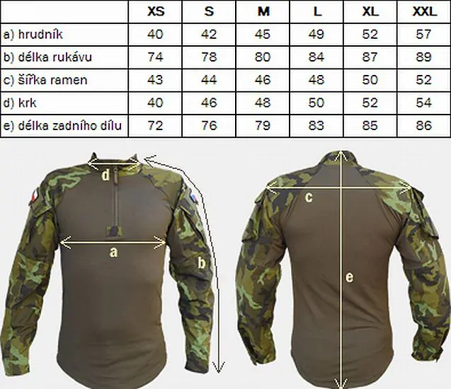 Košile AČR UBACS taktická vz.95 LES 194 / 100