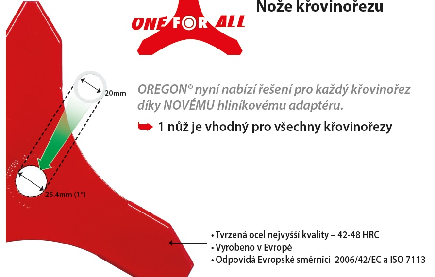 Vyžínací nůž ke křovinořezu 3Z 350mm, 4mm, Oregon (295498)