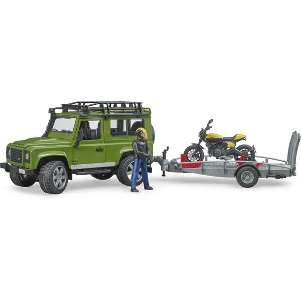 Land Rover s přívěsem a Ducati a řidičem Bruder 02589