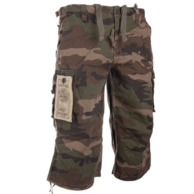Kalhoty 3/4 AIR COMBAT woodland vel. XS