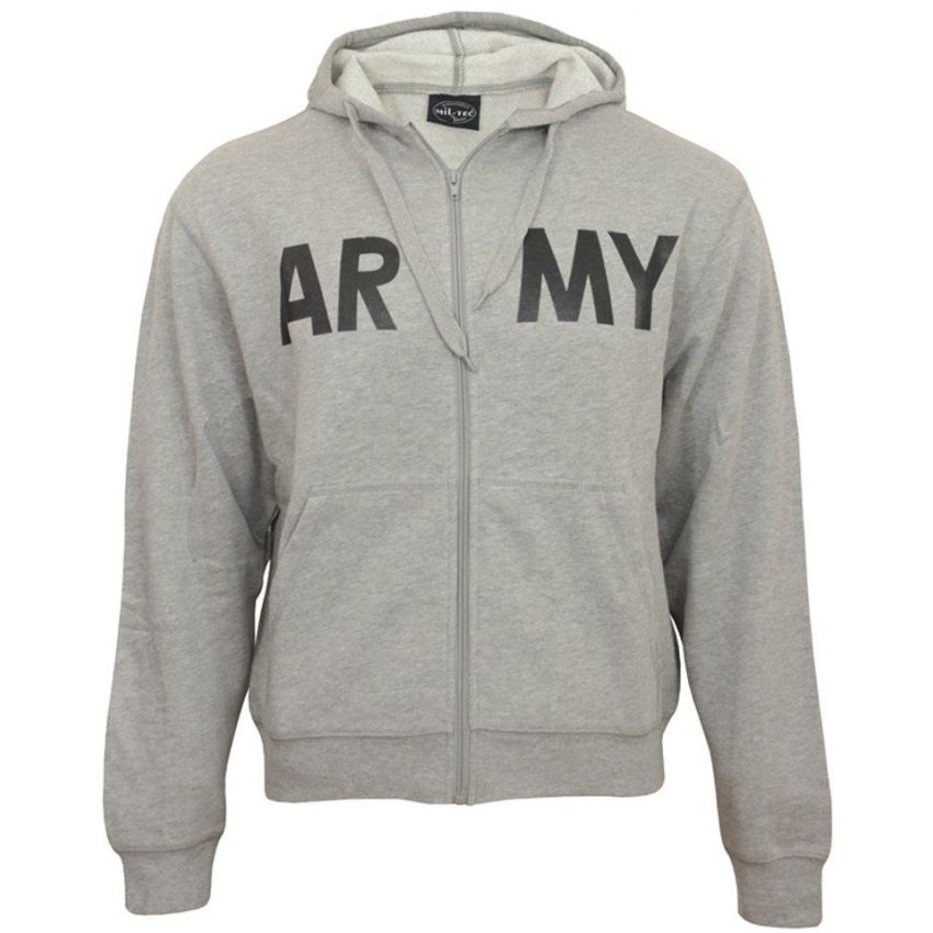 Mikina ARMY s kapucí ŠEDÁ 3XL