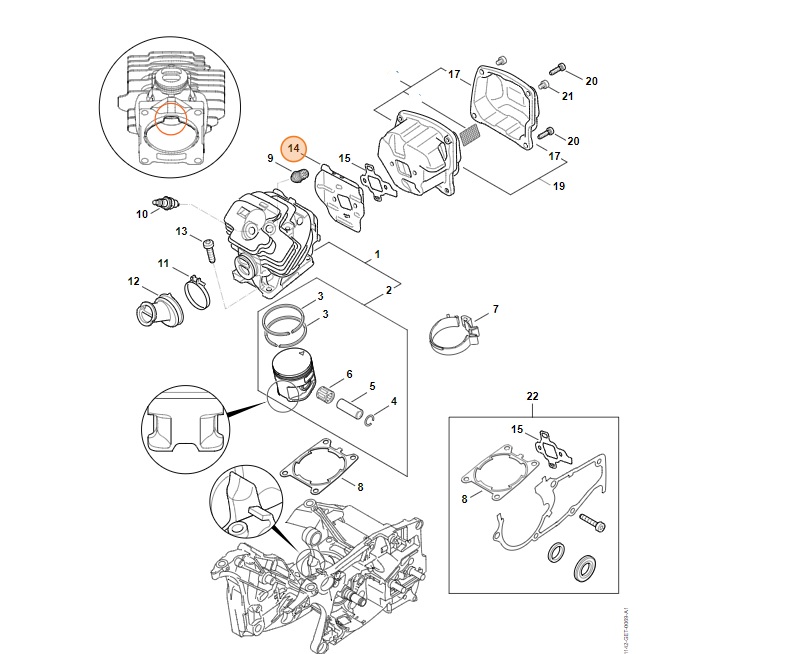Originální chladící plech Stihl motorové pily Stihl MS 462, MS 462 C-M, MS 462 C-M VW (11421413200)