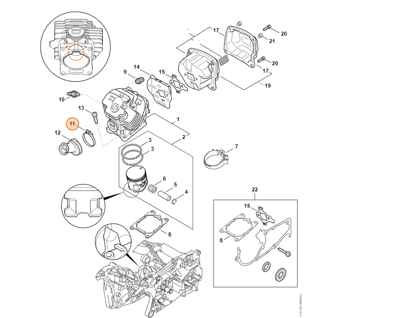 Originální hadicová sponka 39,5x5 Stihl motorové pily Stihl MS 462, MS 462 C-M, MS 462 C-M VW (97710212674)