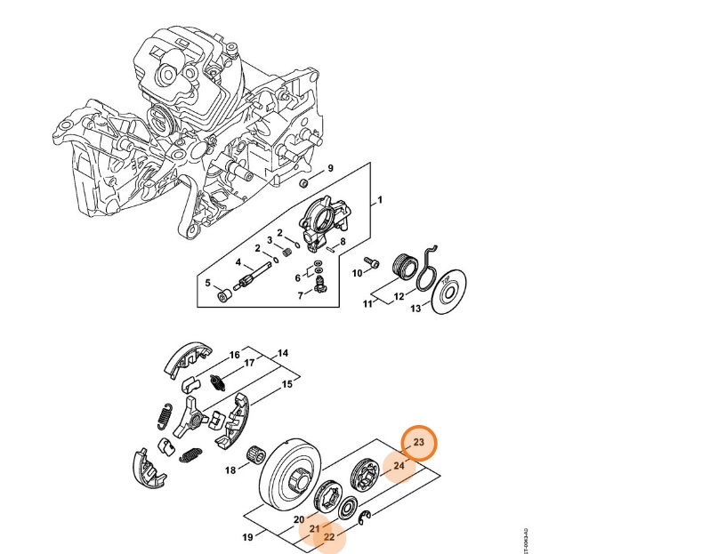 Originální Souprava "Prstencová řetězka 3/8" 8z" Stihl motorové pily Stihl MS 462, MS 362 (11280071001)
