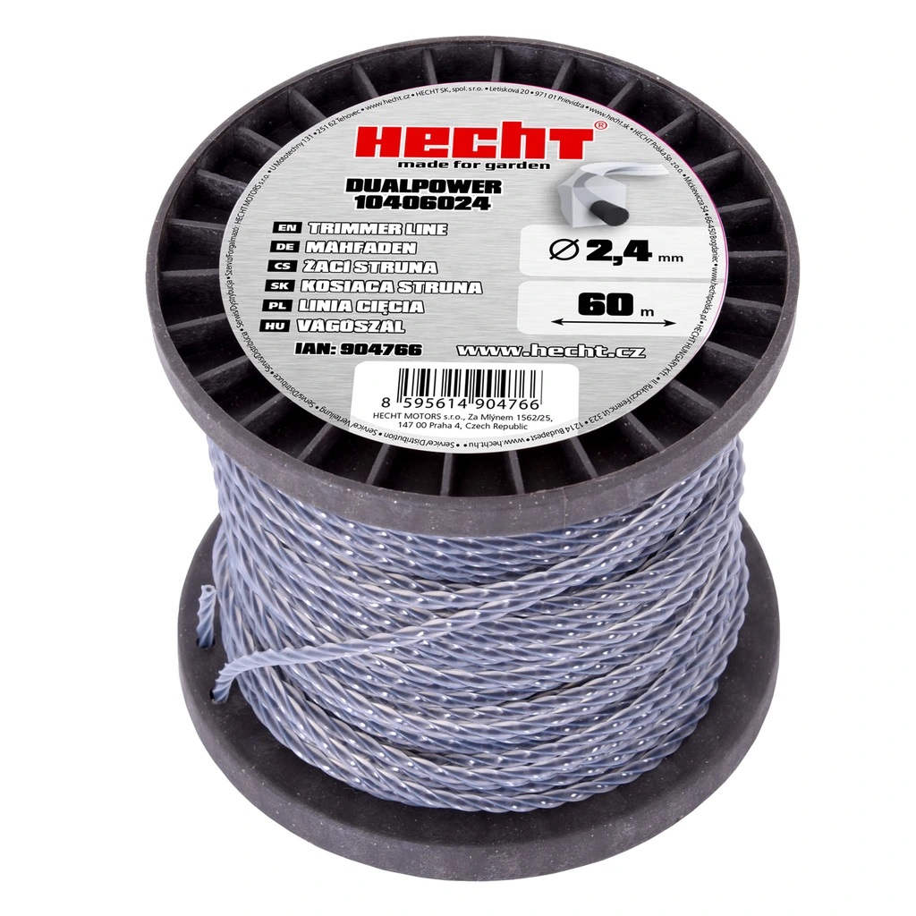 Struna čtvercová s jádrem 2,4 mm x 60 m - HECHT 10406024.
