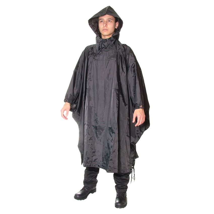 Pončo Army rip-stop ČERNÉ