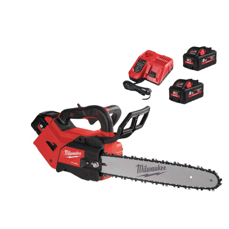 Aku řetězová pila Milwaukee M18 FTHCHS30-802, lišta 30 cm, 2x Aku M18 HB8 + nabíječka M12-18 FC, 4933479587
