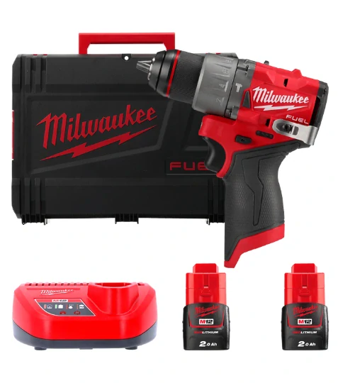 MILWAUKEE M12 FUEL™ Aku vrtačka s příklepem - kompaktní, 2x 2,0 Ah