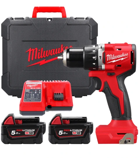 Milwaukee M18 BLPDRC-502C aku příklepová vrtačka 2x 5,0 Ah