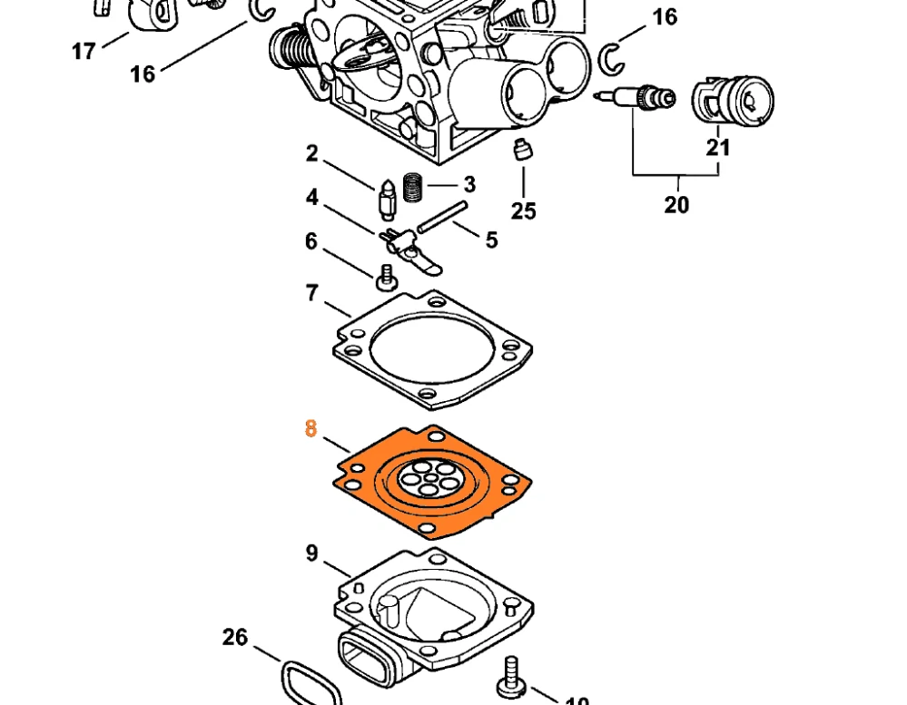 Regulační membrána pily STIHL MS 462 (11421214700)