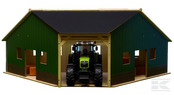Rohová garáž pro traktor Bruder 1:16, 40x100x38 cm (610339)