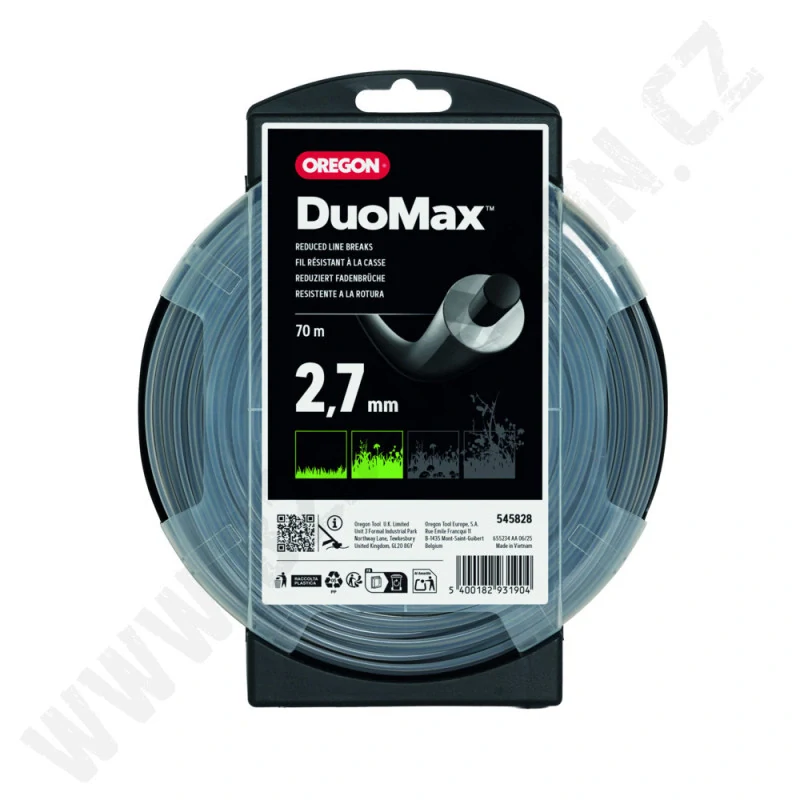 Žací struna OREGON DUOMAX kulatá 2,7 mm x 70 m (545828)
