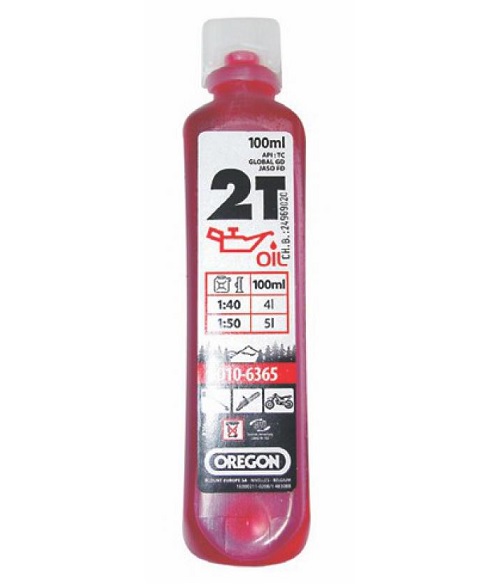 Dvoutaktní olej 2T, 100ml, červený, Oregon (10-6365)