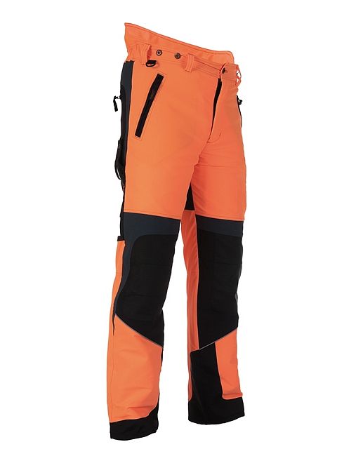 Elastické protipořezové kalhoty Profesional ForestProfi oranžovo-šedé 022189 vel. 56 / 194 cm