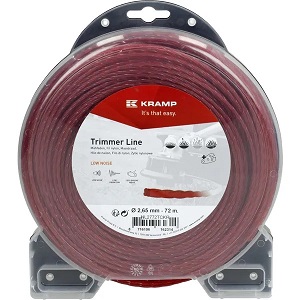 Žací struna spirálová, nízkohlučná, červená, 2,65 mm x  72 m Kramp (KP-NL2772TCKR)