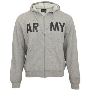 Mikina ARMY s kapucí ŠEDÁ 3XL