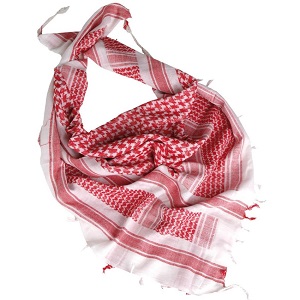 Palestinský šátek - bíločervený 