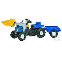 RollyKid New Holland TVT 190 s přívěsem a čelním nakládačem (R02392)
