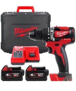 Milwaukee M18 CBLPD-402C kompaktní aku příklepová vrtačka 2x 4,0 Ah