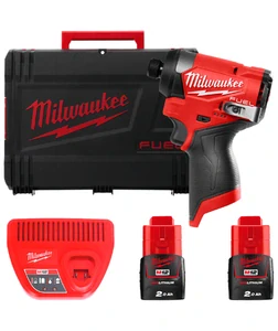 Milwaukee M12FID2-202X FUEL™ 1/4" Hex aku rázový utahovák 2× 2,0 Ah