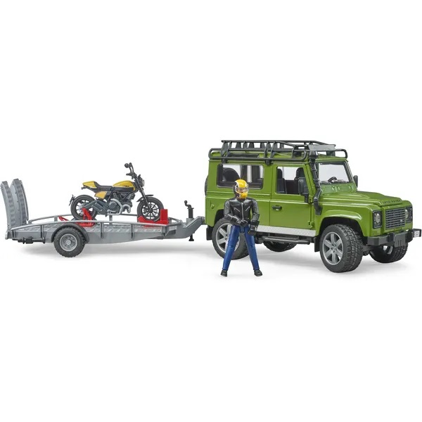 Land Rover s přívěsem a Ducati a řidičem Bruder 02589