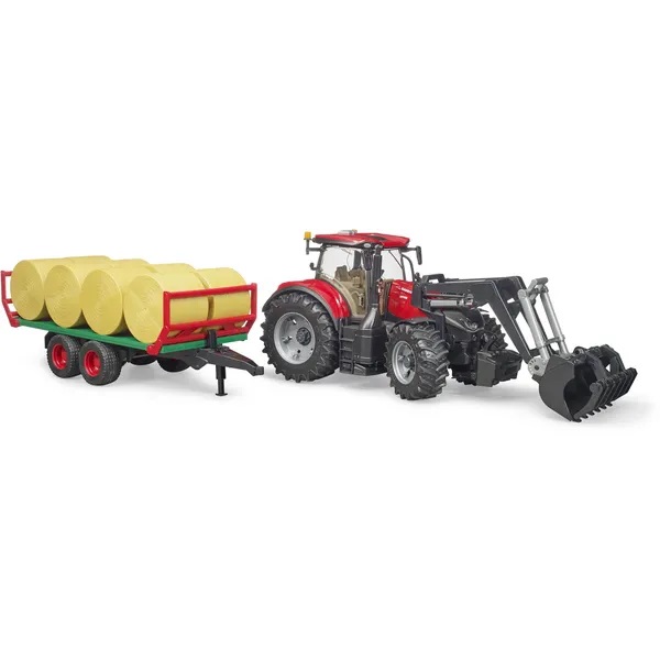 Case IH Optum 300 CVX nakladač a přívěs - Bruder 03198