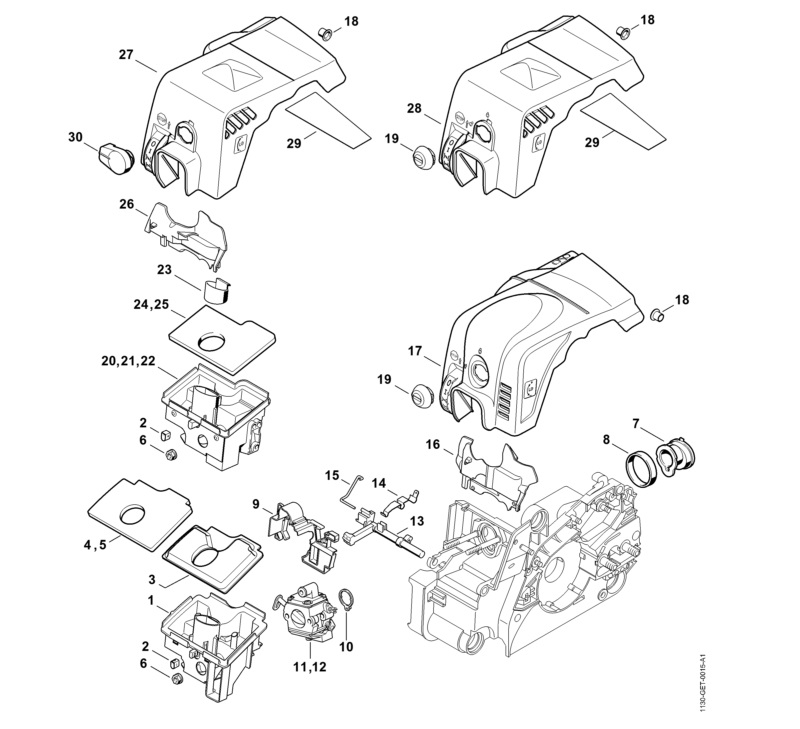 Vzduchový filtr pily STIHL 018, MS 170, MS 180 (11301240800)