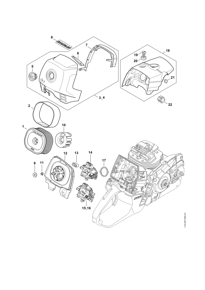 Předfiltr pro vzduchový filtr 11441404402 pro pilu STIHL (00001410602)
