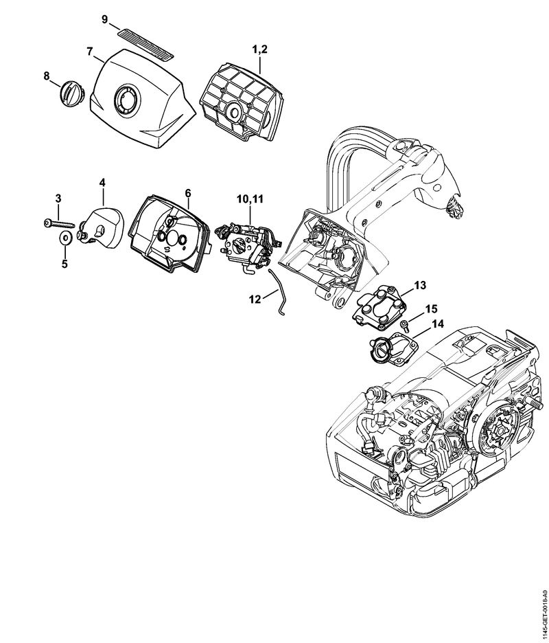 Vzduchový filtr pro pilu STIHL MS 201 T-CM (11451404404)