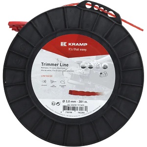Žací struna spirálová, nízkohlučná, červená, 3,0 mm x 281 m Kramp (KP-NL30281TCKR)