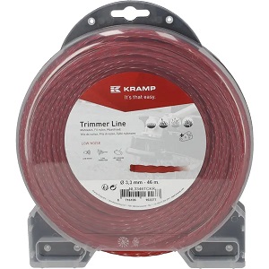 Žací struna spirálová, nízkohlučná, červená, 3,3 mm x 46 m Kramp (KP-NL3346TCKR)