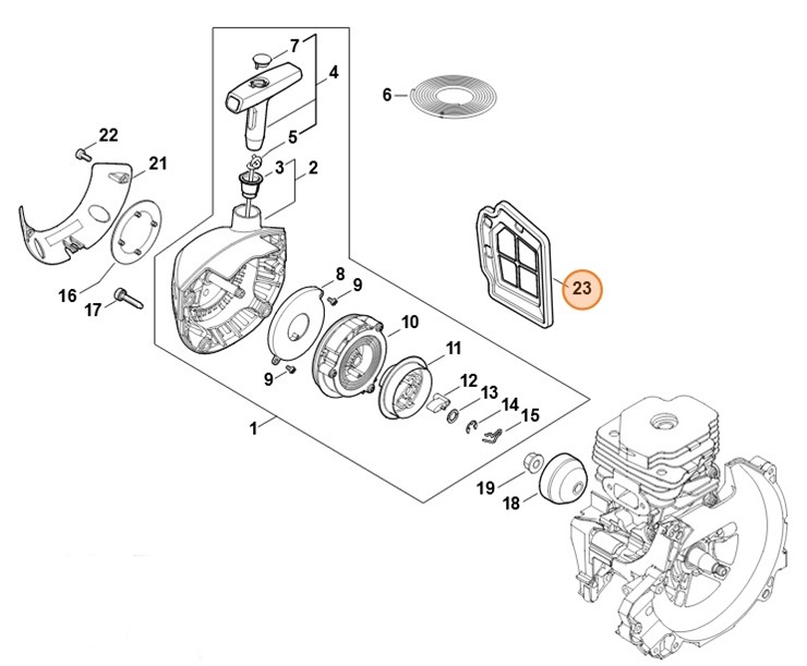 Vzduchový filtr pro STIHL FS 490 (41481404400)
