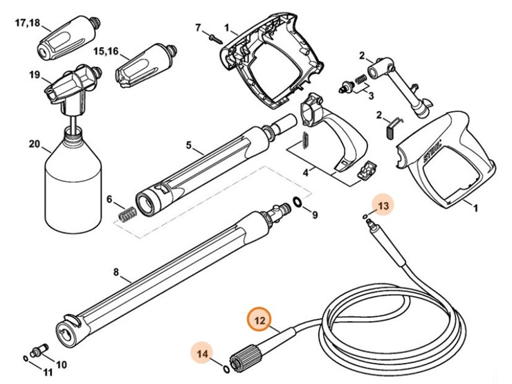 Vysokotlaká hadice STIHL RE 98, textil, 9 m, STIHL (49155000838)