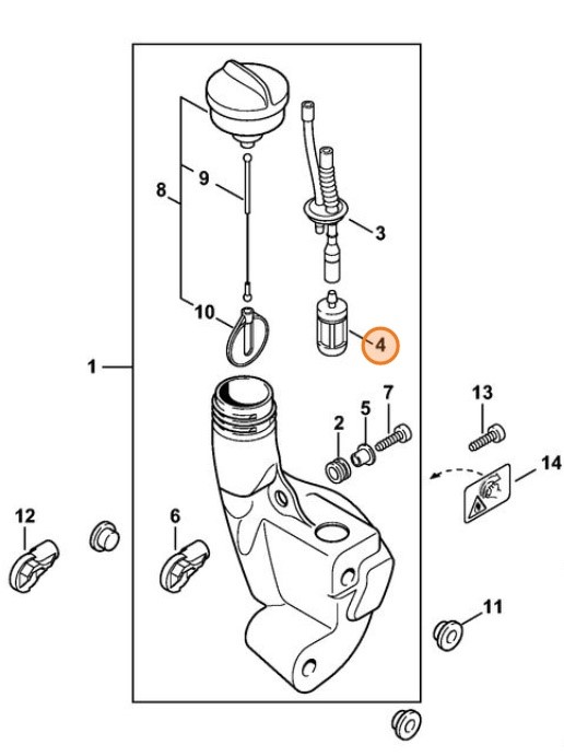 Sací hlava pro STIHL MS 190 T, FS 55 (00003503502)