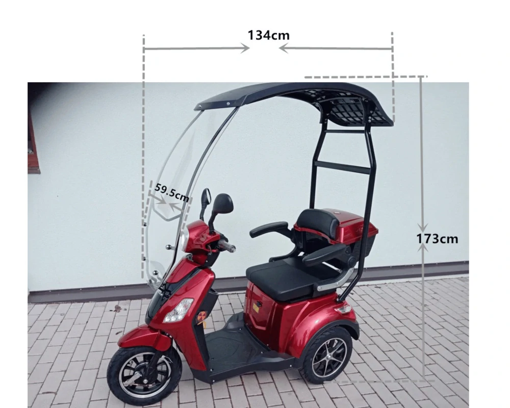 Tříkolový volnočasový elektrický vozík Selvo 31000 se stříškou