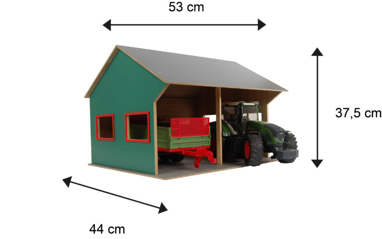 Garáž pro 2 traktory Bruder 1:16, 44x53x37cm (610263)