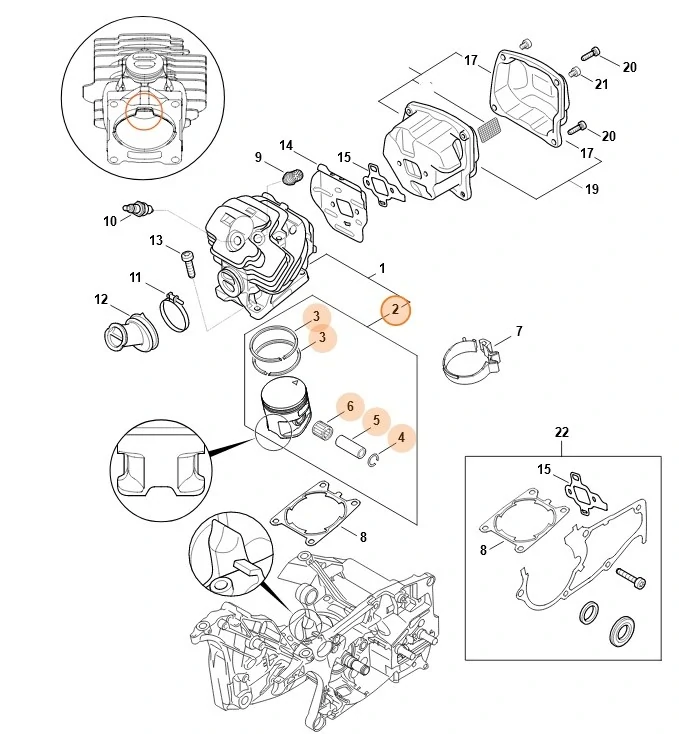 Kompletní píst ø 52mm pro pilu STIHL MS 462 (11420302006)