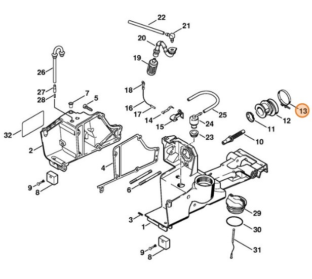 Originální hadicová sponka 36x5 motorové pily STIHL 029, 039, MS 661 (97710212620)
