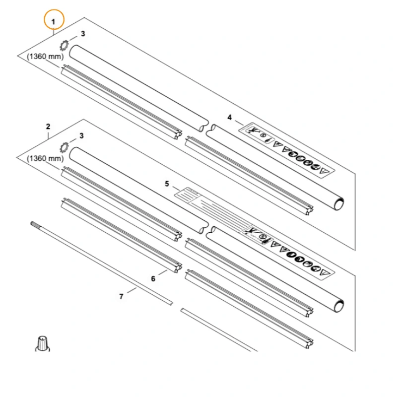 Ochranná trubka Ø 28 mm x 1,47 m (41477107105) pro Stihl FS 361, FS 411, FS 461