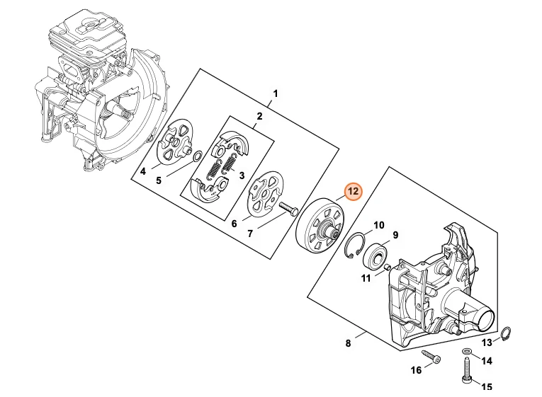 Buben spojky křovinořezu FS 411, FS 461, FS 361 STIHL (41471602902)