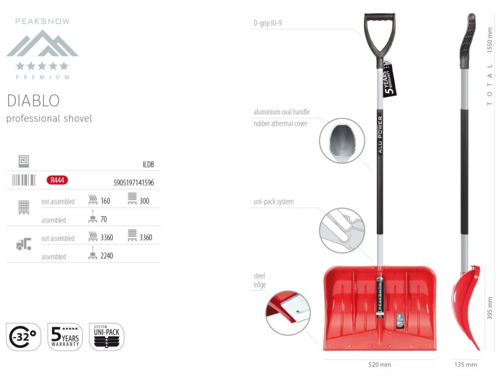 Shrnovač sněhu plastový 52 cm (KP-ES14159)