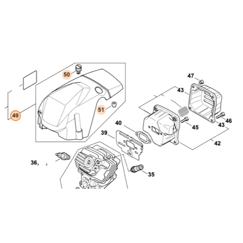 Originální kryt motoru pro motorovou pilu MS 400C-M STIHL (1140-080-1630)