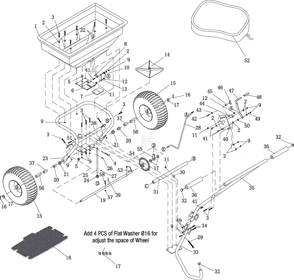 Ruční posypový vozík 56 kg GoPart (KP-FGP455239GP)