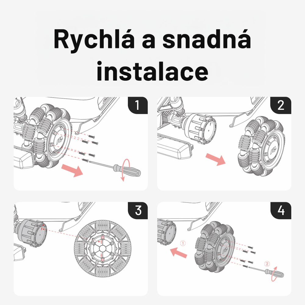 Náhradní přední kola Omni Mammotion LUBA 2X, LUBA mini 2ks (LB023)